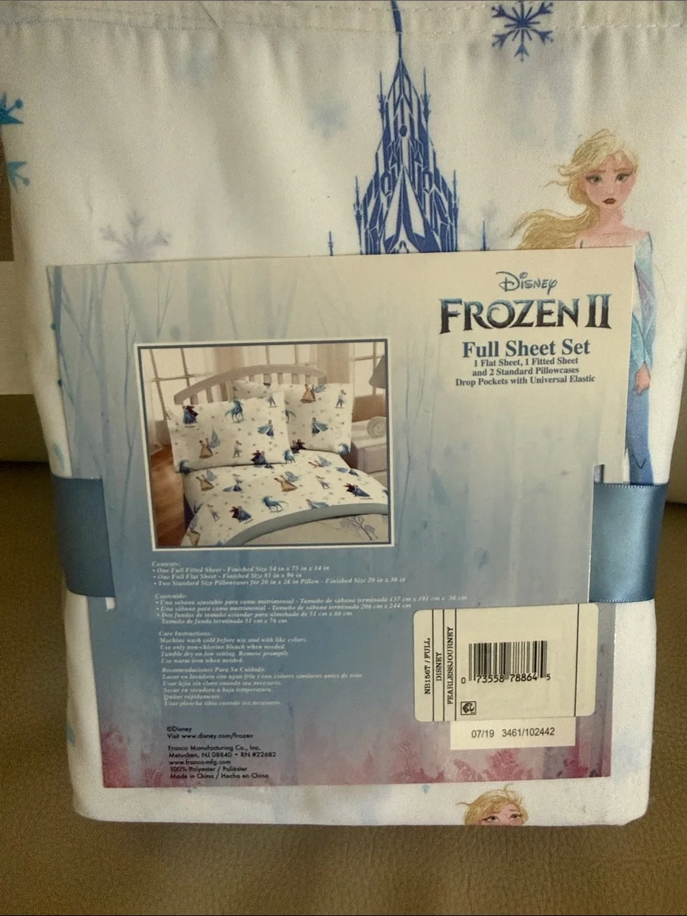 Disney Frozen II White and Blue Full Sheet Set